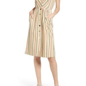 Stripe Button Front Sundress